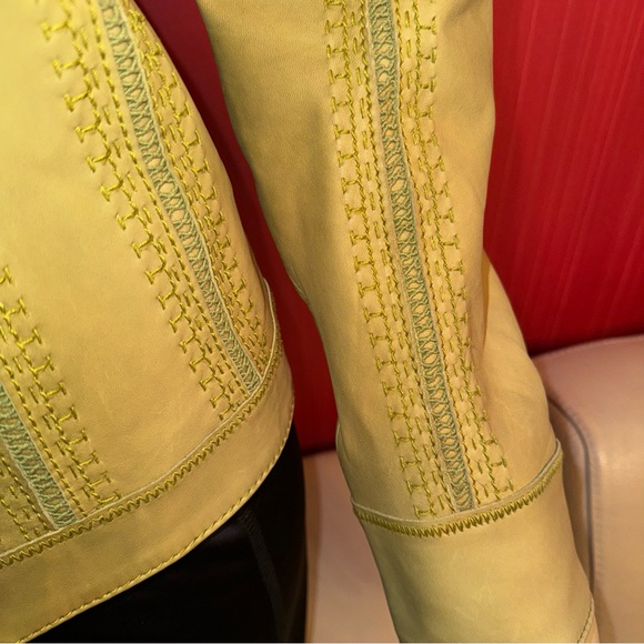 Chinese Belgium Design embroidered leather tailored jacket 4 - Picture 7 of 16